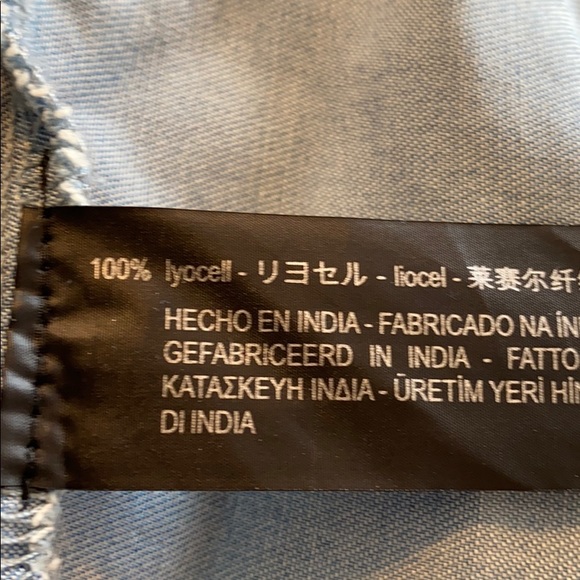 NWT Zara Blue Washed Denim Longline Shirt Size S - Picture 7 of 8